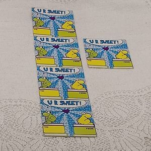 Vintage NERDS Valentines U R Sweet 5 Pc 3 in Cards No Candy